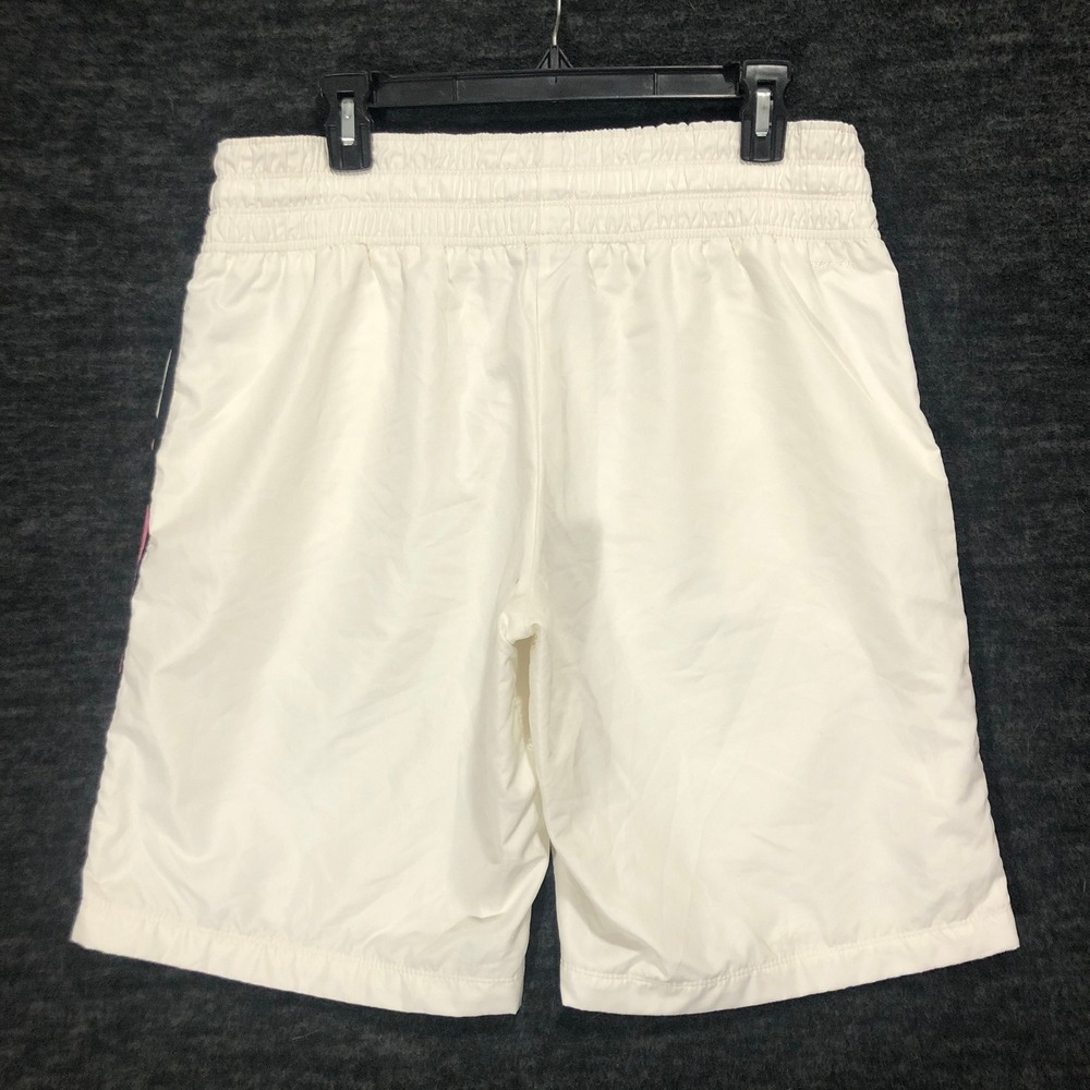 Nike Athletic Shorts White Pink Stripe Drawstring Lightweight Casual Size Medium - Picture 5 of 7